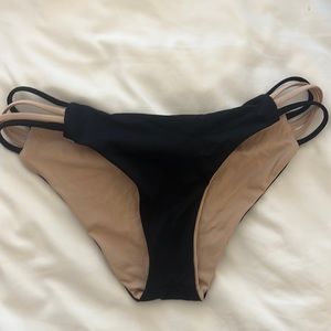 L*Space black and nude reversible bikini bottoms